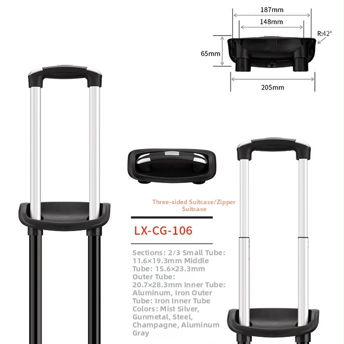 Longxin Bg-106 cestovný vozík — železná konštrukcia, nastaviteľný teleskopický rám, prispôsobiteľné vlastnosti