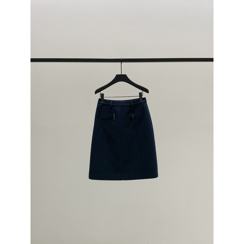 A-linijska vunena suknja, retro stil, visok pas, midi duljina, mješavina poliestera, viskoze i akrila