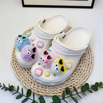 Crocs stil DIY dodatak za cipele: 3D pliš kuglica, odvojiva cvjetna kopča i kopča