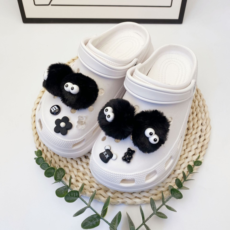Crocs stil DIY dodatak za cipele: 3D pliš kuglica, odvojiva cvjetna kopča i kopča