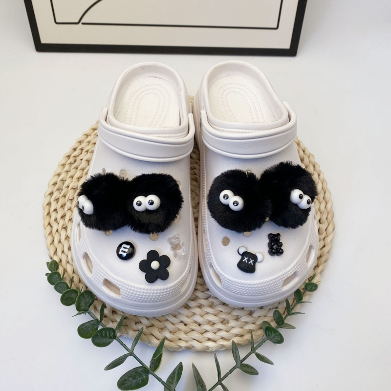 Crocs stil DIY dodatak za cipele: 3D pliš kuglica, odvojiva cvjetna kopča i kopča