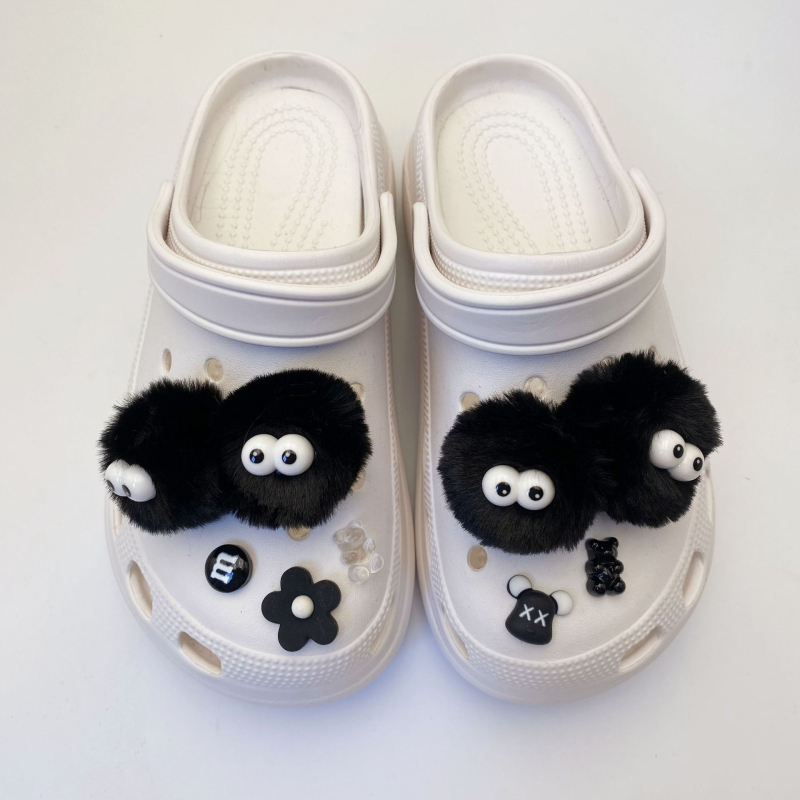 Crocs stil DIY dodatak za cipele: 3D pliš kuglica, odvojiva cvjetna kopča i kopča