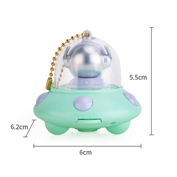 Φωτεινή κλειδοθήκη με προβολή διαστημικού σκάφους αστροναύτη για παιδιά, μίνι καρτούν UFO