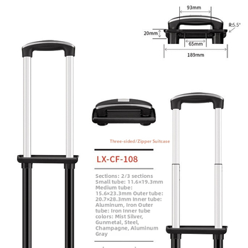 Longxin CF-108 Rukoväť na batožinu, Železná konštrukcia, Viacstupňový teleskopický dizajn