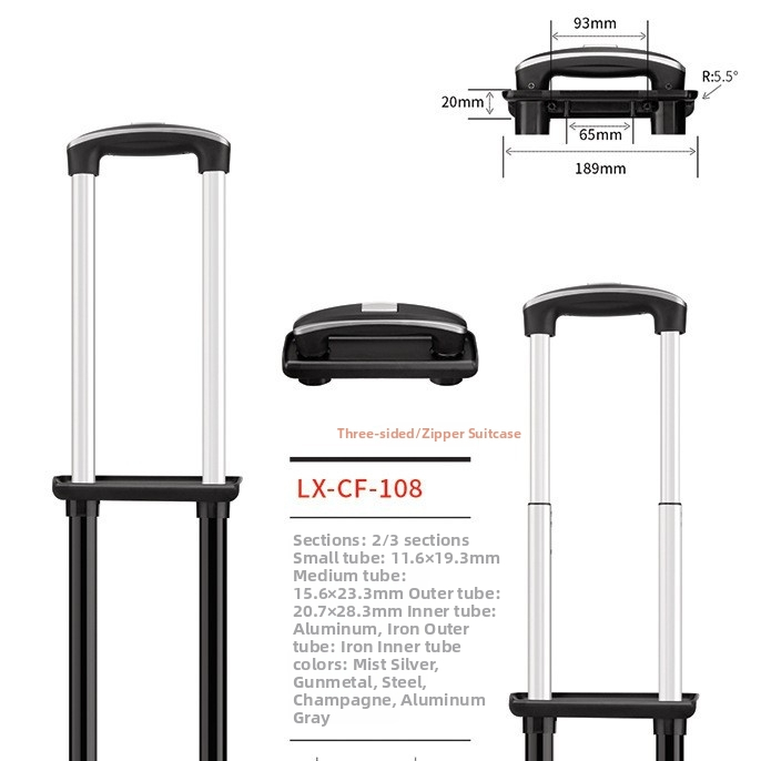 Longxin CF-108 Rukoväť na batožinu, Železná konštrukcia, Viacstupňový teleskopický dizajn
