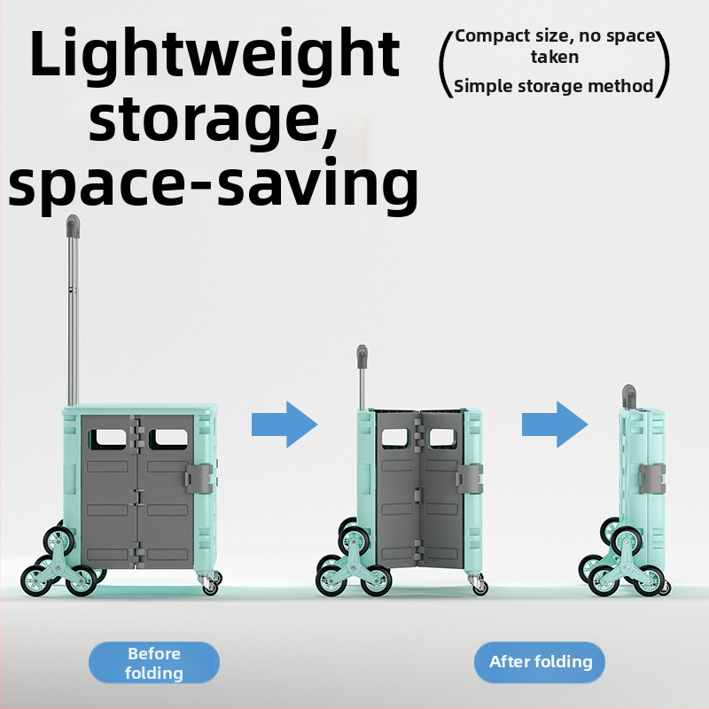 Sklopný prenosný štvorkolesový nákupný vozík, hliníková zliatina, nosnosť 60 kg, hmotnosť 3,2 kg, vyrobené v Zhejiang
