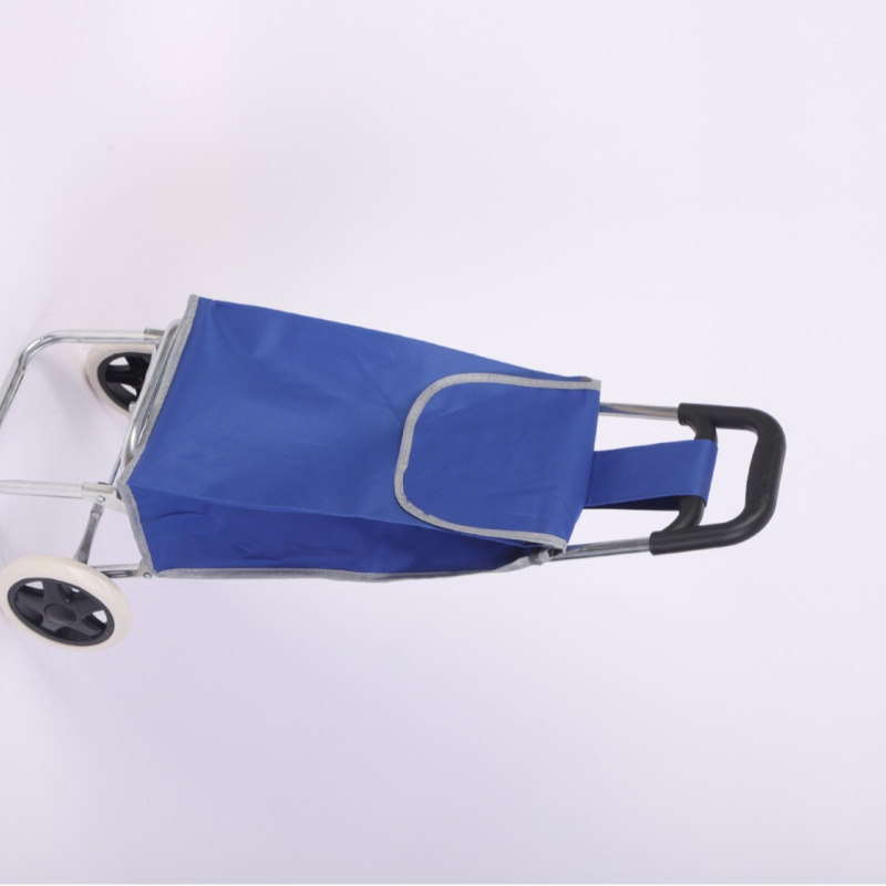 Двуколесна теглеща количка с права дръжка, сгъваема, товар до 30 кг, каркас от галванизирани тръби, персонализиране на лого