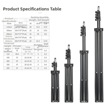Tusheng Δαπέδια βάση τρίποδου για κινητό τηλέφωνο — Σιδερένια κατασκευή, 0,5 kg, 2–3 τμήματα