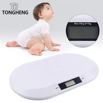 Hengheng Vaga za bebe — Digitalna vaga za mjerenje težine, kapacitet 20 kg, kućna upotreba, minimalistički dizajn, napajanje baterijama (2× AAA)