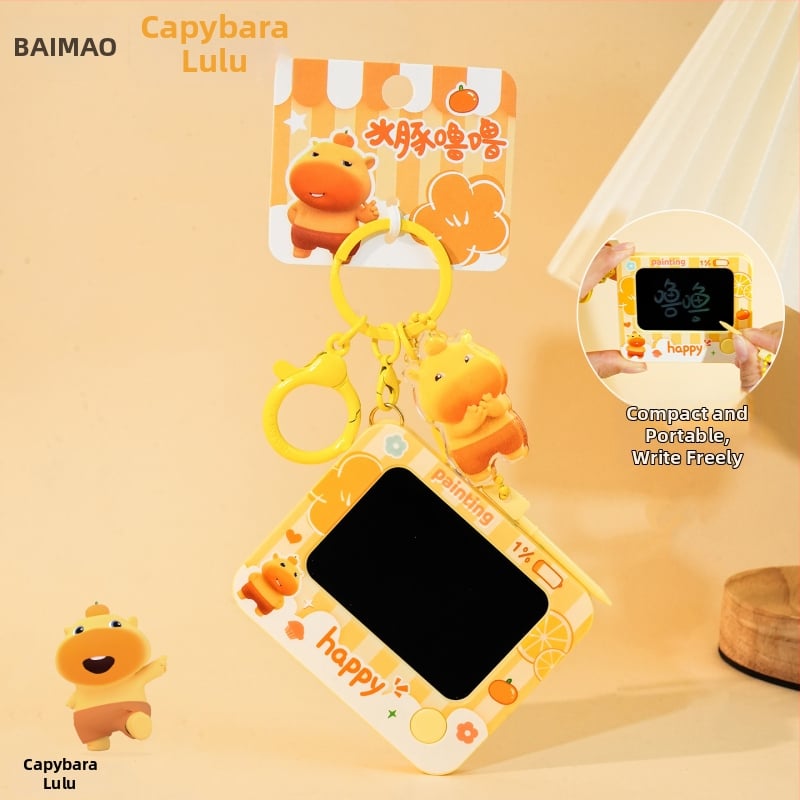 Capybara Lu Lu LCD ploča za crtanje koja se briše, karikatura stil, ABS+hardver, funkcije: torbe i dodaci, ključevi, privjesci