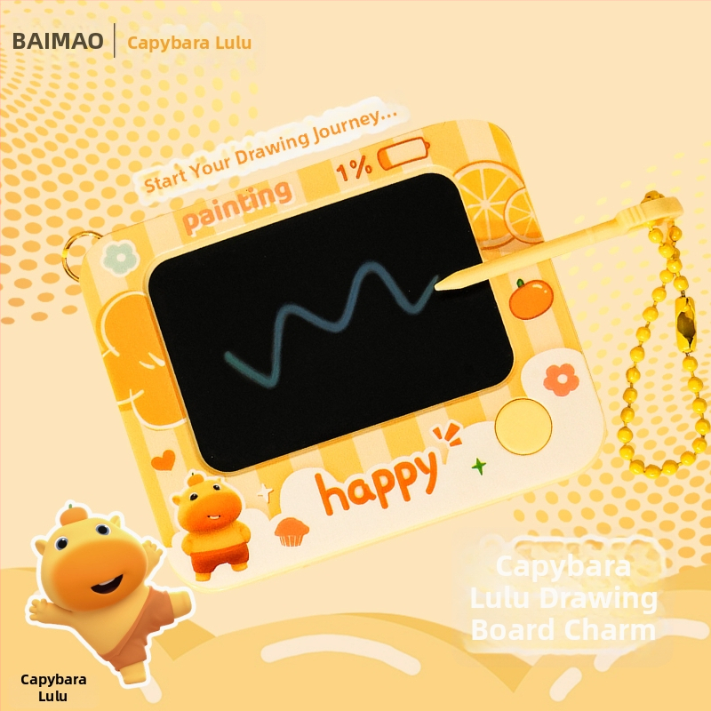 Capybara Lu Lu LCD ploča za crtanje koja se briše, karikatura stil, ABS+hardver, funkcije: torbe i dodaci, ključevi, privjesci