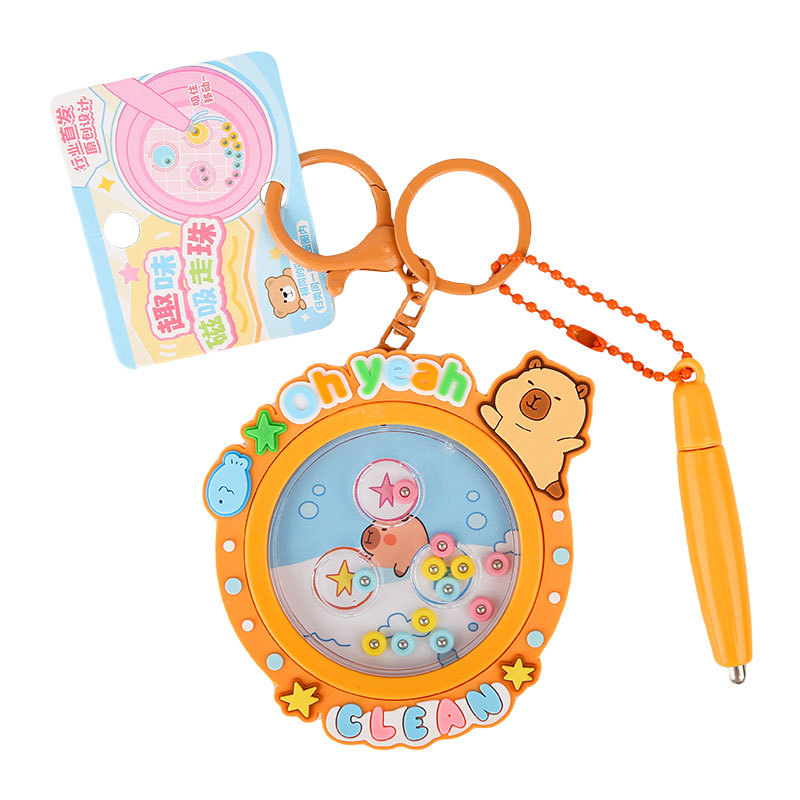 Privezak za ključeve s kapibarom u karikaturi, konstrukcija od injekcijskog prešanja, brend Three Pomelo, individualno pakiranje