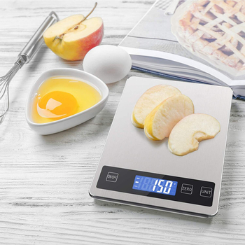 Кухненска везна K828, 15 кг капацитет, електронна, неръждаема стомана / закалено стъкло