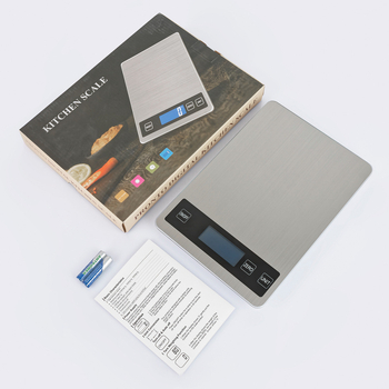 Кухненска везна K828, 15 кг капацитет, електронна, неръждаема стомана / закалено стъкло