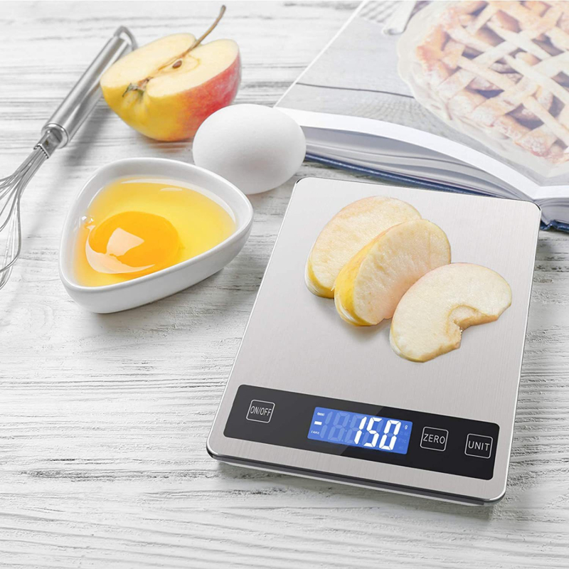 Кухненска везна K828, 15 кг капацитет, електронна, неръждаема стомана / закалено стъкло