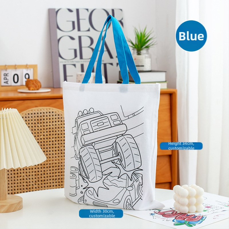 Taška z plátna na DIY maľovanie s vlastným logom; 8A 100% bavlna; UV digitálna tlač a sieťotlač; skladom + možnosť prispôsobenia