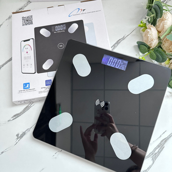 Bluetooth-свързана везна за телесни мазнини, електронна везна, модел Zhibo Body fat scale, капацитет до 180 кг, електронно измерване