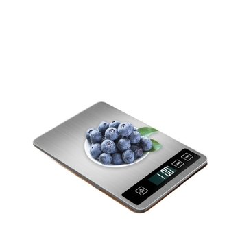 Дигитална кухненска везна CHANGXIE K18, диапазон на измерване 1 g–15 kg, размери 20.2×13.94×1.55 cm, захранване 2× AAA или зареждане
