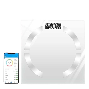 Bluetooth vaga za masnoću tijela, nosivost 180 kg, kaljeno staklo, 2-inčni zaslon, mjerenje postotka tjelesne masti i vode