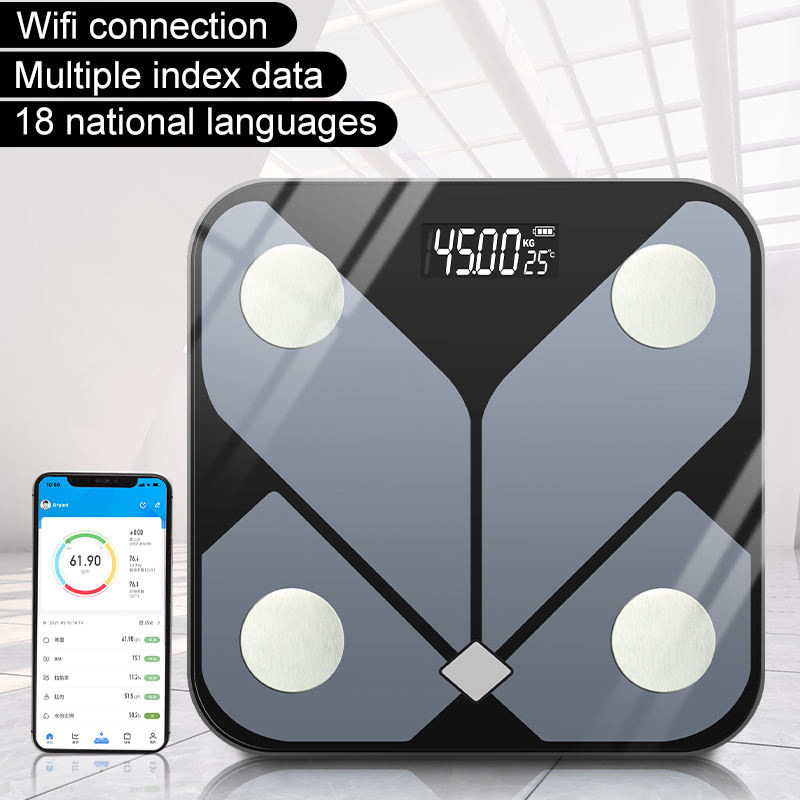 Bluetooth vaga za masnoću tijela, nosivost 180 kg, kaljeno staklo, 2-inčni zaslon, mjerenje postotka tjelesne masti i vode