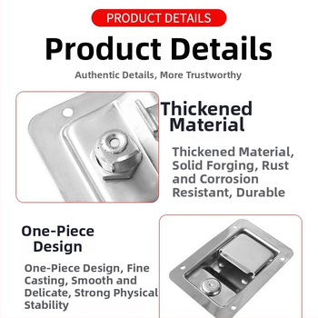 MS866-10 lacăt pentru cutie de unelte de camion, mâner plat, oțel inoxidabil, Costa; potrivit pentru șasiu, dulapuri și dulapuri electrice