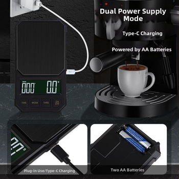 Преносима електронна везна за кафе с автоматичен таймер, модел HBD95, капацитет 5 кг, мултифункционална