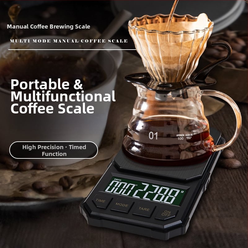 Преносима електронна везна за кафе с автоматичен таймер, модел HBD95, капацитет 5 кг, мултифункционална