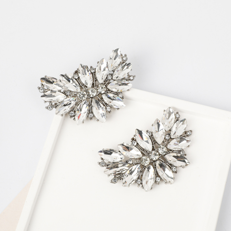 Metalna kopča za cipele s kristalima, model S0084, pogodna za sandale i casual cipele, stil: originalni dizajn kopče, težina 24 g, materijal: cinkov spoj/kristalno staklo