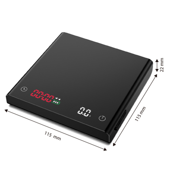 Умна везна за кафе – прецизност 2 кг/0,1 г, USB зареждане, електронно измерване, многофункционална, модел S012