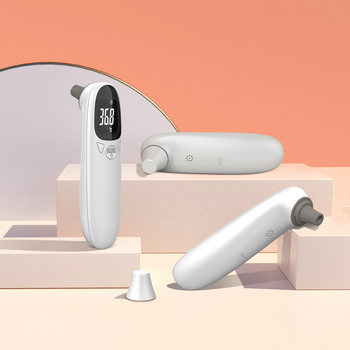 Beebide kõrvatermomeeter, meditsiinilise klassi, nutikas, mudel E01, CE-sertifikaat, Kõrge temperatuuriga alarm, Ajalooliste andmete salvestamine