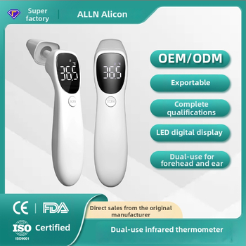 Infračervený teploměr na čelo a ucho, dvojité použitie, LED displej, nabíjateľná Li‑ion batéria 3,7 V, model Aet-r842, hmotnosť 73 g