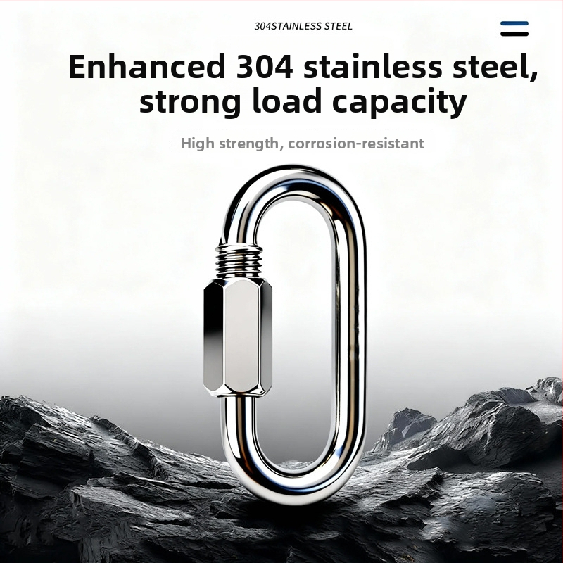 Chuanchuang karabína s poistkou z nerezovej ocele 304, tvaru O, nosnosť 3500 kg