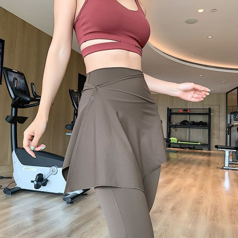 Joga suknja s pokrivanjem bokova, jednovrstna, za fitness i trčanje, poliester, A-linija, ljeto 2025, gradski stil