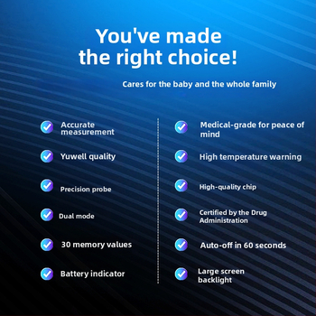 Yuyue bezdotykový infračervený teplomer na čelo, lekárskej triedy, pre dojčatá a dospelých, domáce viacúčelové