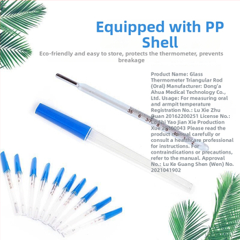 Dongyue μάρκα γυάλινο υδραργύρου θερμόμετρο, τριγωνικού τύπου ράβδου σχεδιασμός, για χρήση στο στόμα ή στη μασχάλη, μέτρηση θερμοκρασίας σώματος