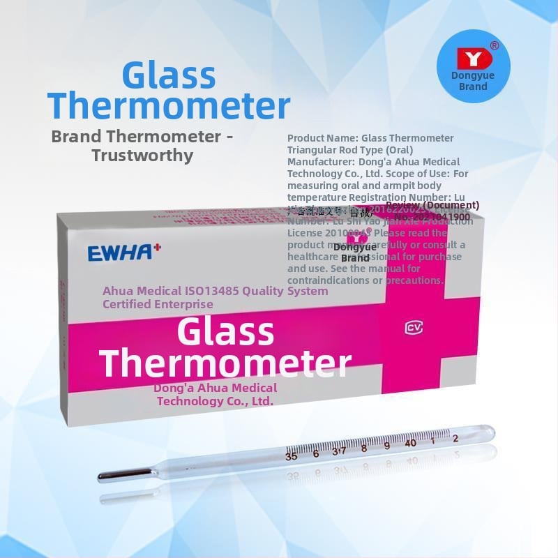 Dongyue μάρκα γυάλινο υδραργύρου θερμόμετρο, τριγωνικού τύπου ράβδου σχεδιασμός, για χρήση στο στόμα ή στη μασχάλη, μέτρηση θερμοκρασίας σώματος