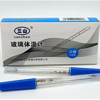 Γυάλινο θερμόμετρο Sanshan – για μασχάλη και στοματική χρήση, μοντέλο Μικρό θερμόμετρο