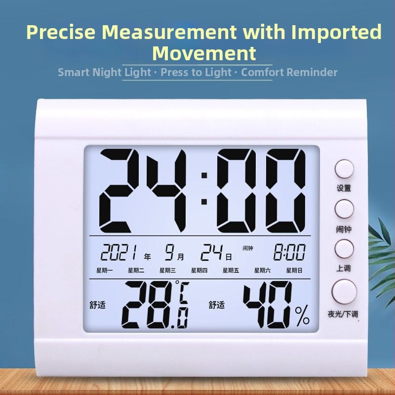 Sisemine digitaalne termomeeter-higromeeter koos kella ja äratusfunktsiooniga - mõõdab temperatuuri ja niiskust