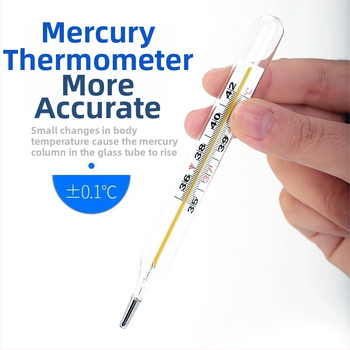 Podpažný teploměr s rtutou, s veľkou stupnicou, vysokou presnosťou, rýchlym meraním teploty, pre domáce použitie