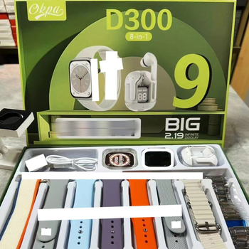 D300 pametni sat s integriranim slušalicama, kućište od aluminijske legure 44 mm, IPS zaslon, zdravstveni senzori (otkucaji srca, krvni tlak, SpO2), bežično punjenje