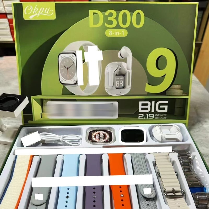 D300 pametni sat s integriranim slušalicama, kućište od aluminijske legure 44 mm, IPS zaslon, zdravstveni senzori (otkucaji srca, krvni tlak, SpO2), bežično punjenje