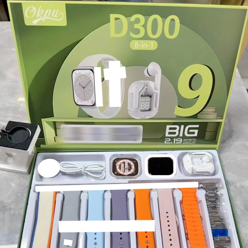 D300 pametni sat s integriranim slušalicama, kućište od aluminijske legure 44 mm, IPS zaslon, zdravstveni senzori (otkucaji srca, krvni tlak, SpO2), bežično punjenje