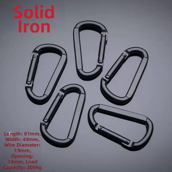 D-tvarovaný železný karabín so zámkom (nosnosť 300, možnosť prispôsobenia)