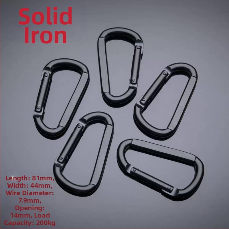 D-tvarovaný železný karabín so zámkom (nosnosť 300, možnosť prispôsobenia)