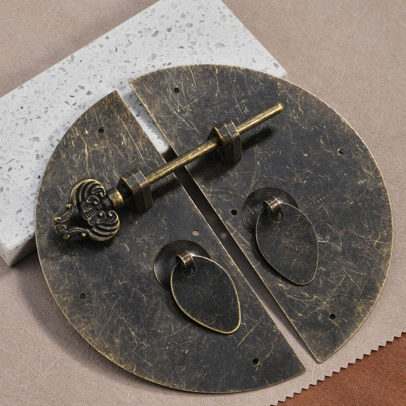 Hardver za namještaj – kružni metalni panel s bakrenim detaljima, novi kineski stil