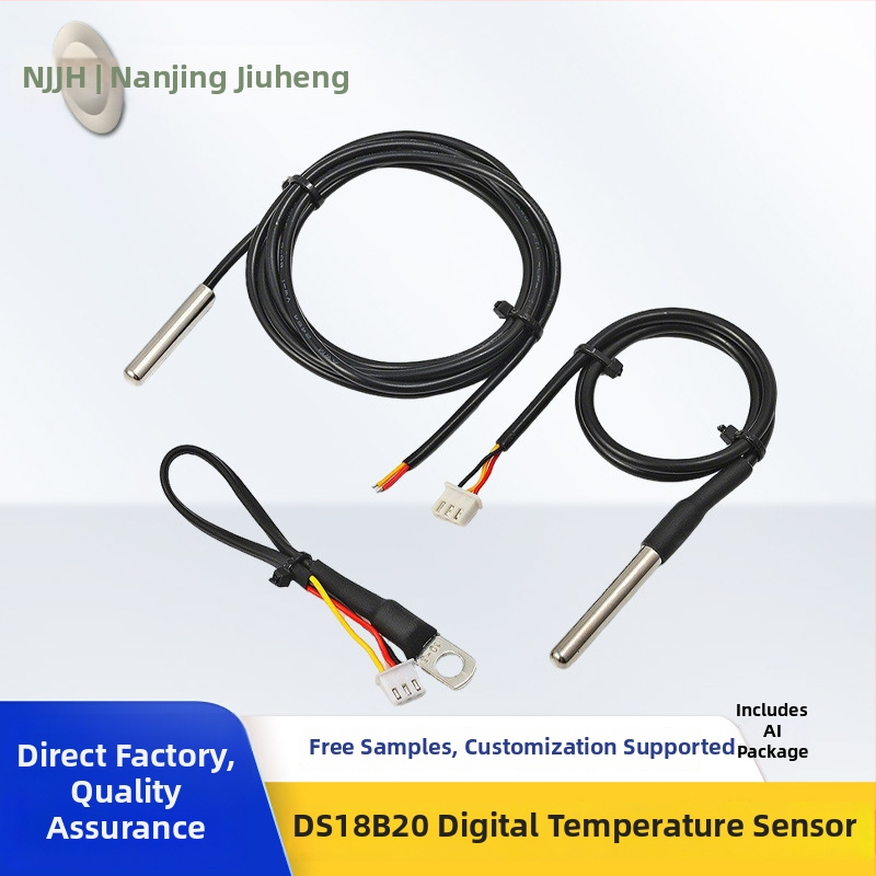 DS18B20 digitalni senzor temperature s nehrđajućim čeličnim sondom, plug-in ugradnja, raspon -50°C do 125°C, NJJH