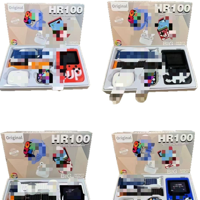 HR100 Smartwatch Ultra3+ με κονσόλα παιχνιδιών, σετ 4 λουράκια — παρακολούθηση καρδιακού ρυθμού, SpO2, παρακολούθηση ύπνου, αρτηριακή πίεση, αδιάβροχο