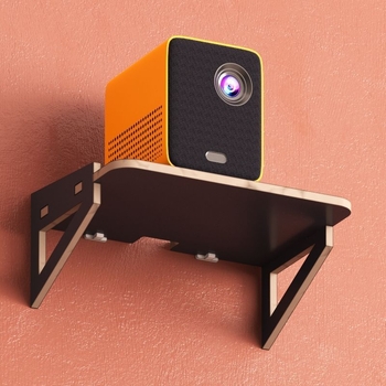 Suport de proiecție pe perete cu raft de noptieră, montaj fără găuri, pentru dormitor