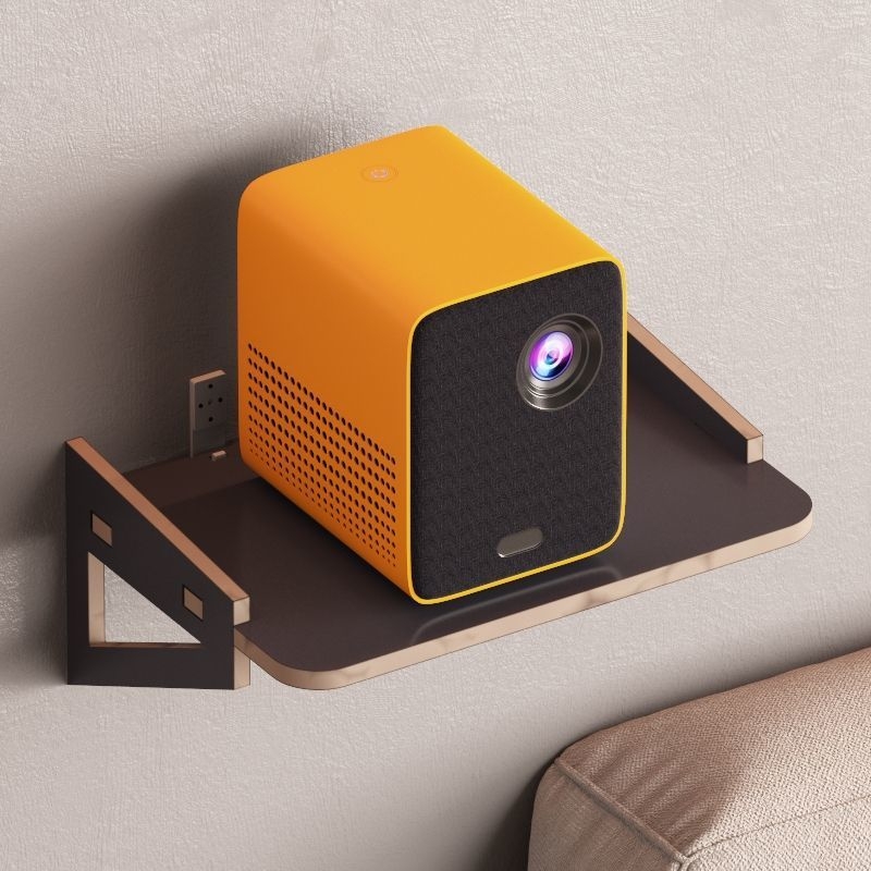 Suport de proiecție pe perete cu raft de noptieră, montaj fără găuri, pentru dormitor