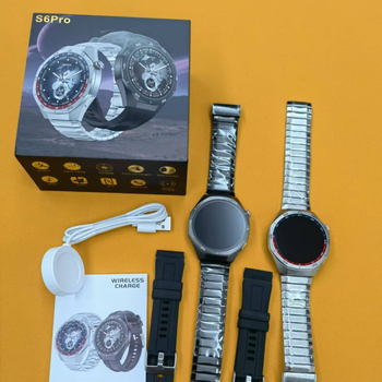 Smartwatch S6Pro GT séria, kruhový AMOLED displej, bezdrôtové nabíjanie, Bluetooth hovory, sledovanie srdcového tepu a spánku